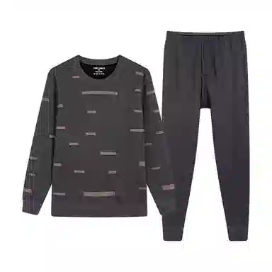 贴身领域 加绒加厚可外穿青少年长袖长裤保暖套装 男款