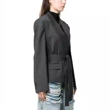 PINKO FW23 Belted Blazer Dark Grey