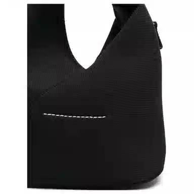 MM6 Maison Margiela Signature Stitch Leather Bag Black