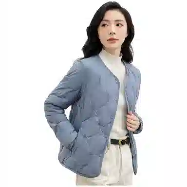 鸭鸭 单排扣宽松纯色日系简约百搭外穿内搭时尚轻薄羽绒服 女款