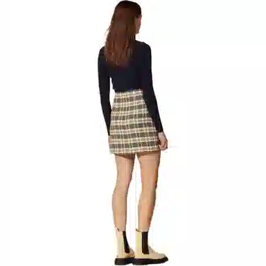 Sandro Plaid Skirt