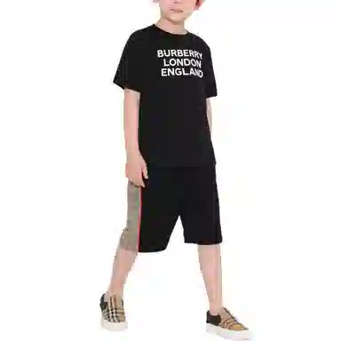 Burberry Logo Print T-Shirt Kids Black