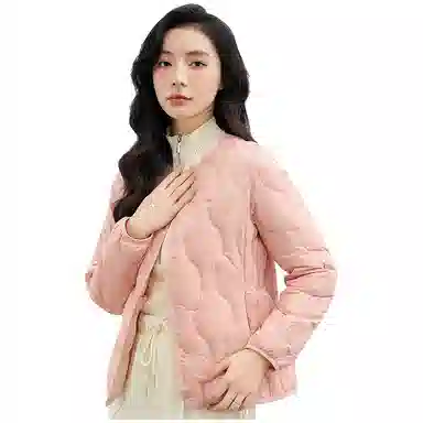 鸭鸭 单排扣宽松纯色日系简约百搭外穿内搭时尚轻薄羽绒服 女款