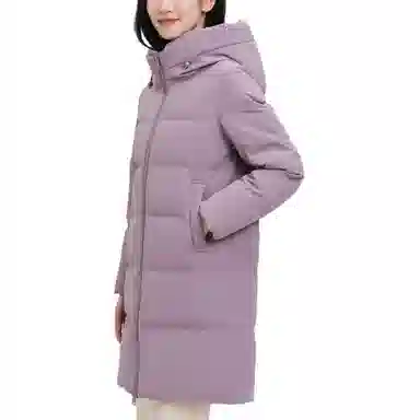 波司登 简约纯色连帽中长款羽绒服 女款