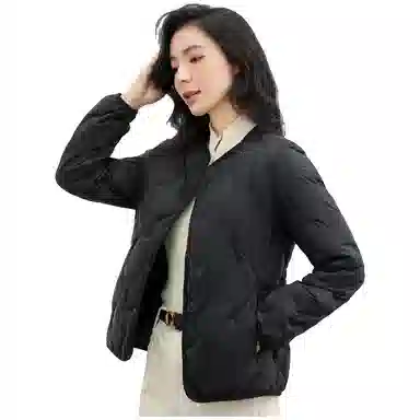 鸭鸭 单排扣宽松纯色日系简约百搭外穿内搭时尚轻薄羽绒服 女款