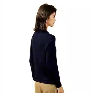 恒源祥 纯色羊毛针织休闲纽扣开衫外穿毛衣 女款