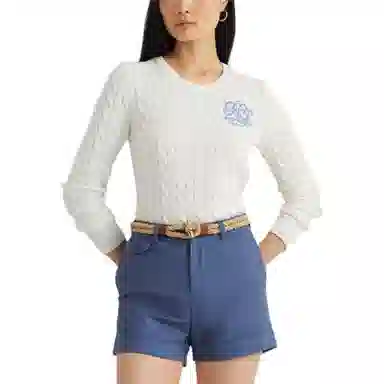 Polo Ralph Lauren SS24 Cable Knit Sweater White