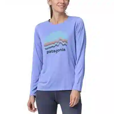 patagonia Women's Long-Sleeved Capilene Cool Daily Graphic Shirt C1logo T