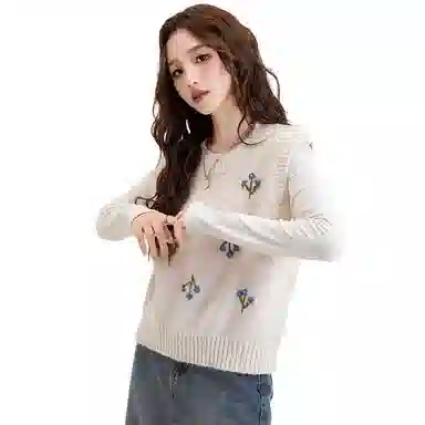 红蜻蜓 简约圆领刺绣马甲背心针织衫 女款