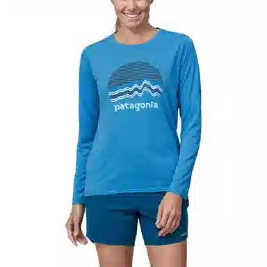 patagonia Women's Long-Sleeved Capilene Cool Daily Graphic Shirt C1logo T