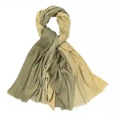 上海故事 手绘渐变空调 聚酯纤维 绒线围巾 女款 深棕米咖