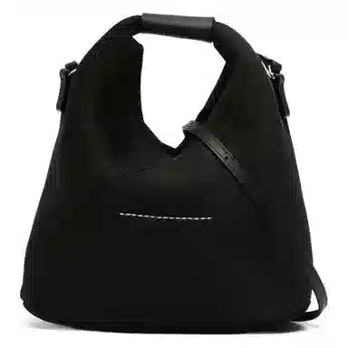 MM6 Maison Margiela Signature Stitch Leather Bag Black