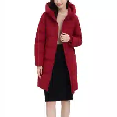 波司登 简约纯色连帽中长款羽绒服 女款