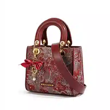 MACKJANICE Embroidered Red Handbag