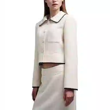 MARDI MERCREDI SS24 SPRING TWEED CROPPED JACKET LACE-IVORY