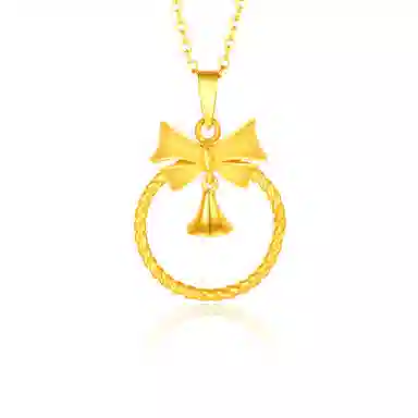 谧月珠宝 在逃公主系列 新中式轻奢精致大气优雅设计高级感 久不掉色蝴蝶结铃铛 合金 项坠/吊坠 男女同款情侣款