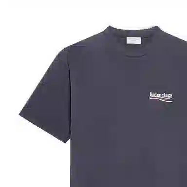 Balenciaga Logo Print T-Shirt Blue