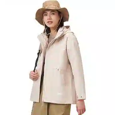 探路者 纯色户外抓绒可脱卸三合一冲锋衣 女款 卵石色