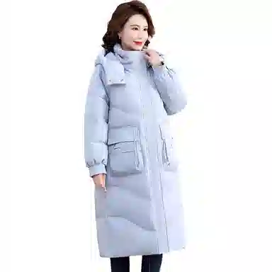 雅鹿 时尚气质纯色连帽中长款长袖羽绒服 女款