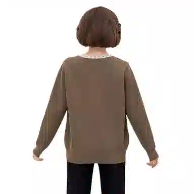 恒源祥 纯色圆领拉链长袖针织衫 女款