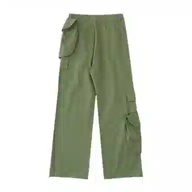 花蔓色 极简风宽松辣妹多巴胺纯色直筒长裤工装裤 男女同款