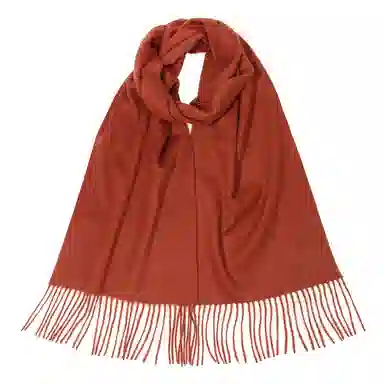 上海故事 纯色暖糯亲肤围脖 山羊绒 绒线围巾 男女同款情侣款 中国红礼盒装