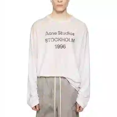 Acne Studios Logo Crewneck Long Sleeve Tee White