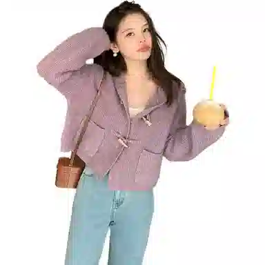 花栗鼠小姐 慵懒风连帽针织衫 女款