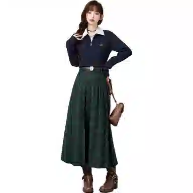 花铃太太 通勤纯色修身长袖针织衫 女款