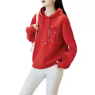 【dme】 字母亮片连帽卫衣 女款