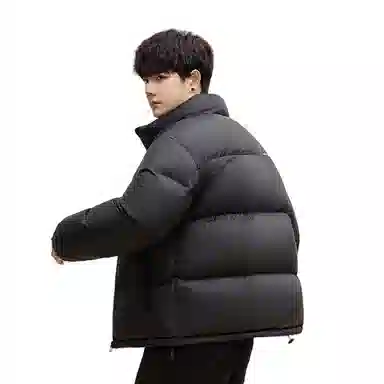 鸭鸭 中青年韩版休闲基础百搭短款立领户外运动加厚保暖暗黑面包羽绒服 男女同款