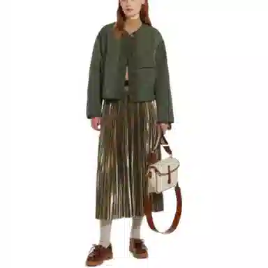 WEEKEND MaxMara Nurra Pleated Georgette Skirt