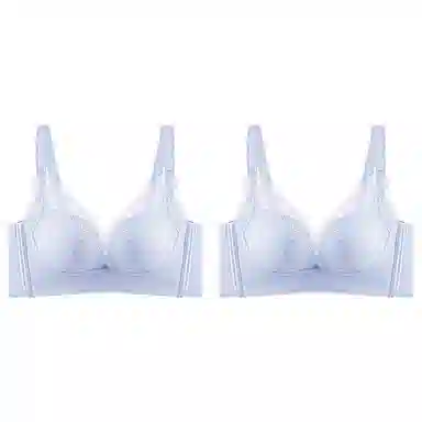 浪莎 舒适无痕无钢圈柔软亲肤轻薄透气收副乳防下垂聚拢文胸 女款 组合装