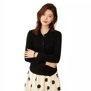 恒源祥 纯色修身羊毛衫坑条毛衣 女款