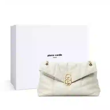 Pierre Cardin Quilted Chain Shoulder Bag Black/White