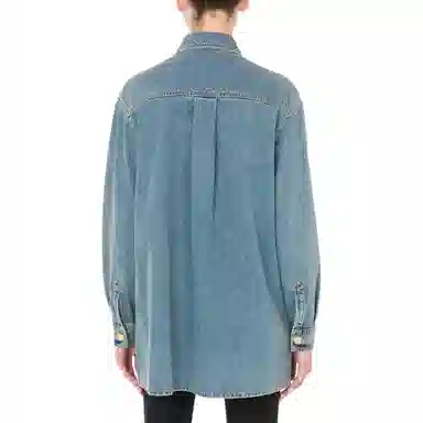 MOSCHINO Teddy Buttons Blue Denim Shirt