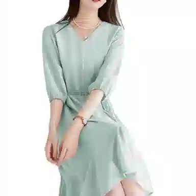 【dme】 气质显瘦收腰短袖连衣裙 女款