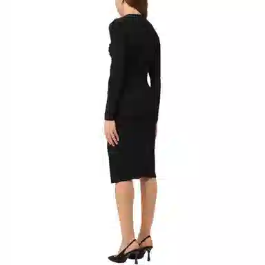 PINKO Slim Fit Long Sleeve Dress Black