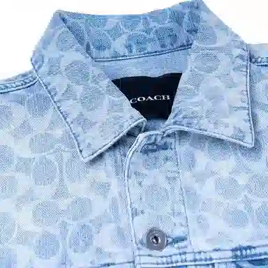 COACH Logo Print Denim Jacket