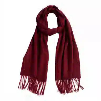 上海故事 纯色暖糯亲肤围脖 山羊绒 绒线围巾 男女同款情侣款 中国红礼盒装