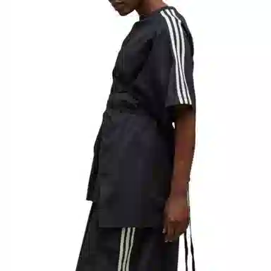 Y-3 Striped Loose Crewneck T-Shirt Black