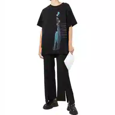 Yohji Yamamoto SS22 Graphic Print T-Shirt Black