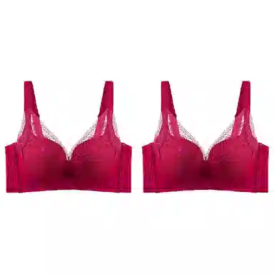 浪莎 舒适无痕无钢圈柔软亲肤轻薄透气收副乳防下垂聚拢文胸 女款 组合装