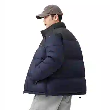 鸭鸭 中青年韩版休闲基础百搭短款立领户外运动加厚保暖暗黑面包羽绒服 男女同款