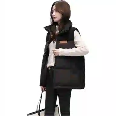 鸭鸭 纯色时尚休闲立领无袖羽绒马甲 女款