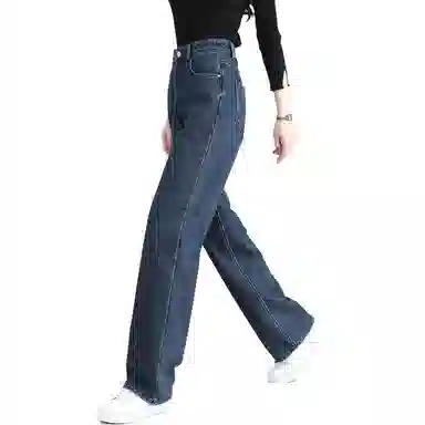 【dme】 小个子高腰直筒牛仔裤 女款 牛仔蓝