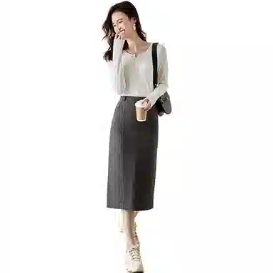 【dme】 休闲纯色圆领长袖针织衫女款