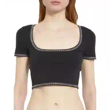 Alexander Wang SS23 Black Crop Tee