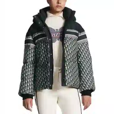 DIOR Striped Logo Hoodie Cotton Jacket Blue