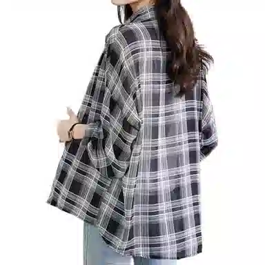 曲韩 通勤宽松个子长袖衬衫 女款 黑色